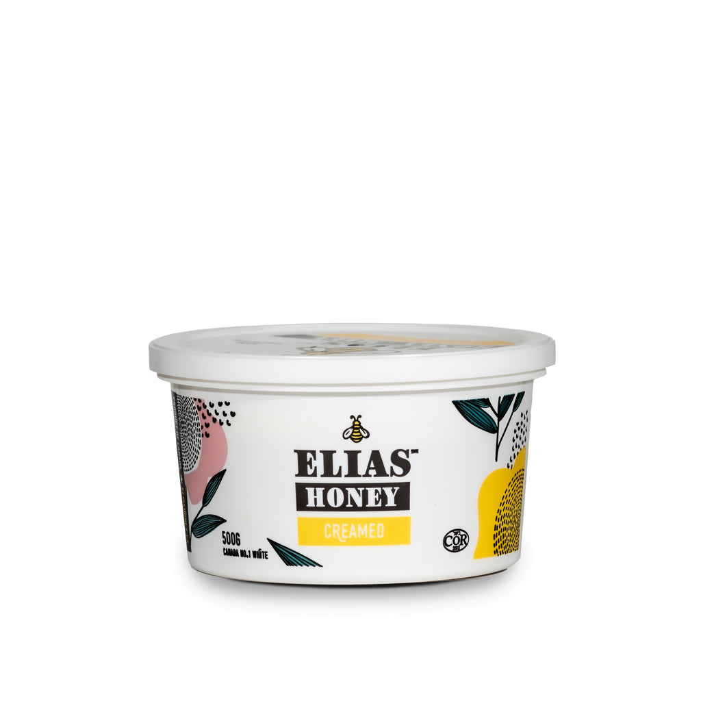 Elias Creamed Honey in 500g container.