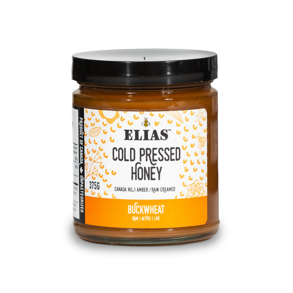 Buy Elias Canadian Cold Pressed Pure Buckwheat Honey in 375g jar.