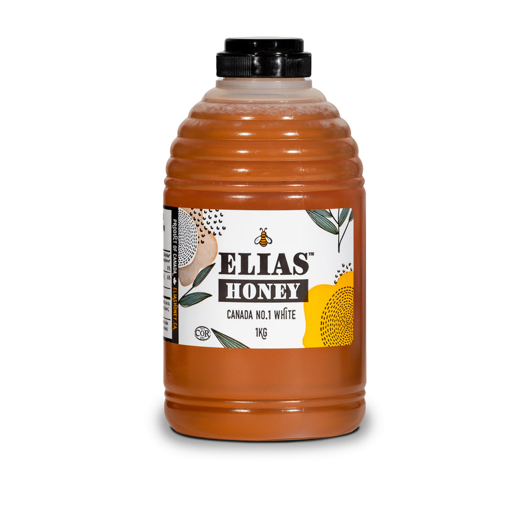 Elias Honey pure liquid honey in 1kg container.